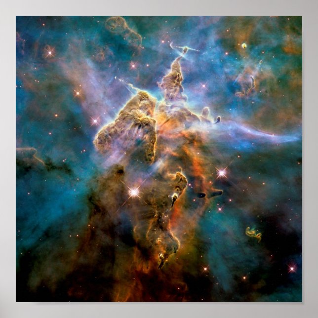 Mystic Mountain Carina Nebula Hubble Space Foto Poster (Vorne)