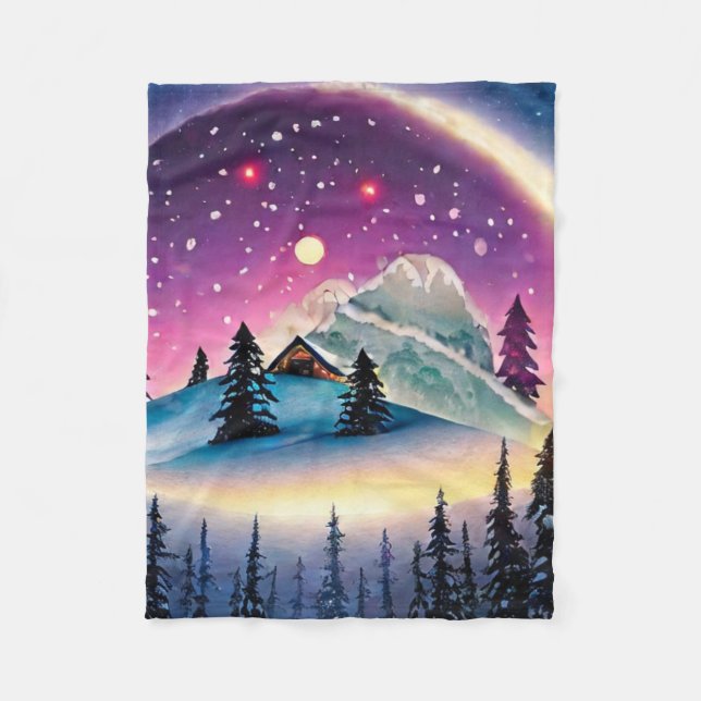 Mystic Mountain Fleece Blanket (Vorderseite)