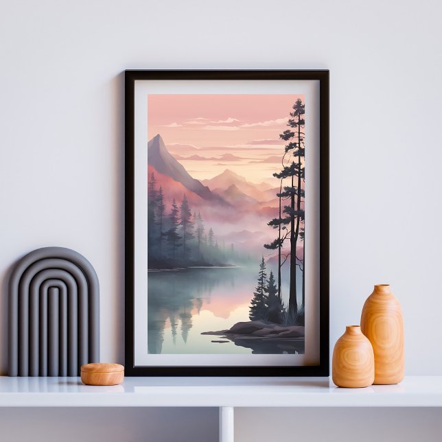 Mystic Mountain Lake at Dawn Poster (Von Creator hochgeladen)