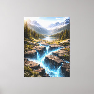 Mystic Mountain Valley – Fantasie-Naturlandschaft Leinwanddruck
