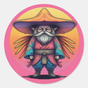 Mystic Mushroom Man Runder Aufkleber