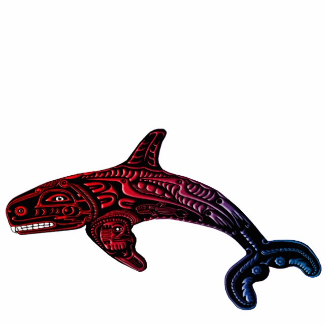 Mystic Native American ORCA WALE Geschenk Fotoskulptur Magnet (Vorne)