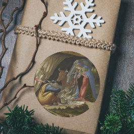 Mystic Nativi von Sandro Botticelli Weihnachten Runder Aufkleber