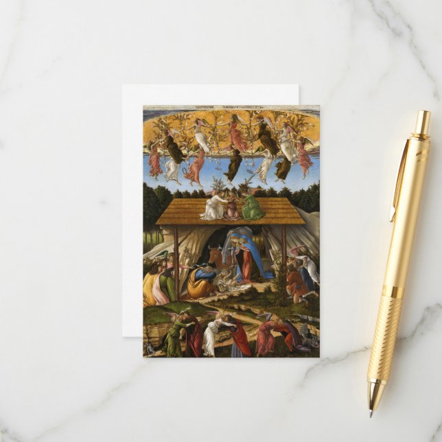Mystic Nativity, 1500 von Sandro Botticelli Begleitkarte (Vorderseite/Rückseite Beispiel)