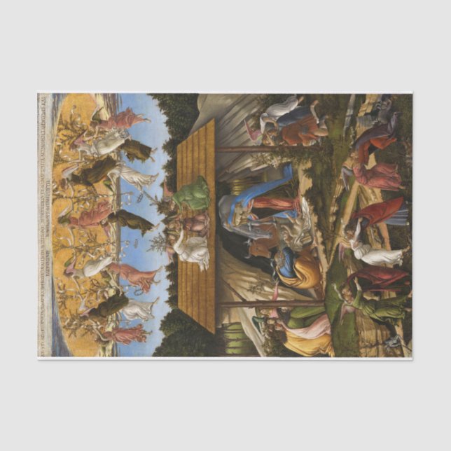 Mystic Nativity, 1500 von Sandro Botticelli Seidenpapier (Vorderseite)