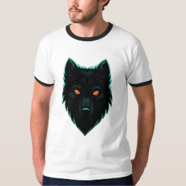 Mystic Neon Wolf Design T - Shirt