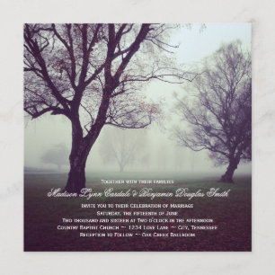 Mystic Oak Trees Country Wedding Einladungen