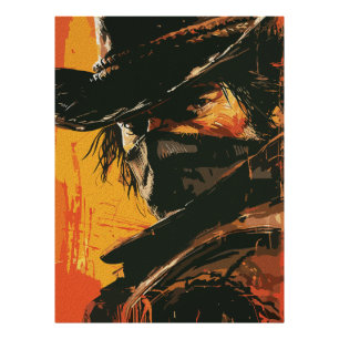 Mystic Outlaw: Der fiery Western Stare Fotodruck