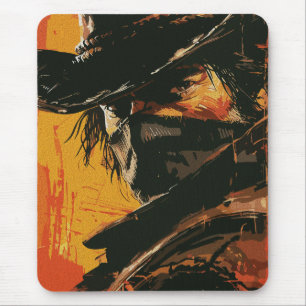Mystic Outlaw: Der fiery Western Stare Mousepad