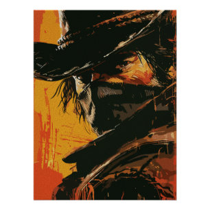 Mystic Outlaw: Feuriger Western-Blick Poster