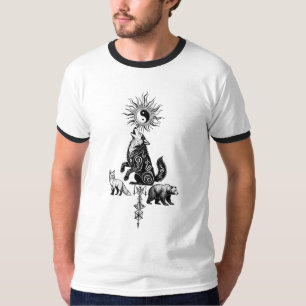 Mystic Owl Eyes Dreamcatcher Stammesdesign T-Shirt