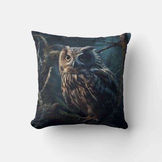 Mystic Owl Night Watch Kissen (Vorderseite)