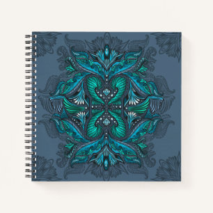 Mystic Peacock Feathers Notizbuch