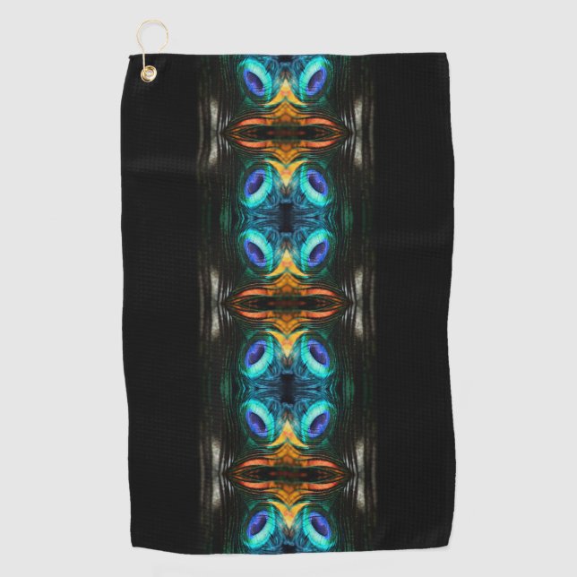 Mystic Peacock Mirage Golfhandtuch (Vorderseite)