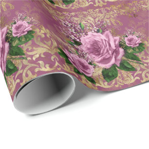 Mystic Pink Roses Wrapping Paper Geschenkpapier