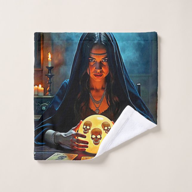 Mystic Psychic Fortune Teller Design Badhandtuch Set (Waschlappen)