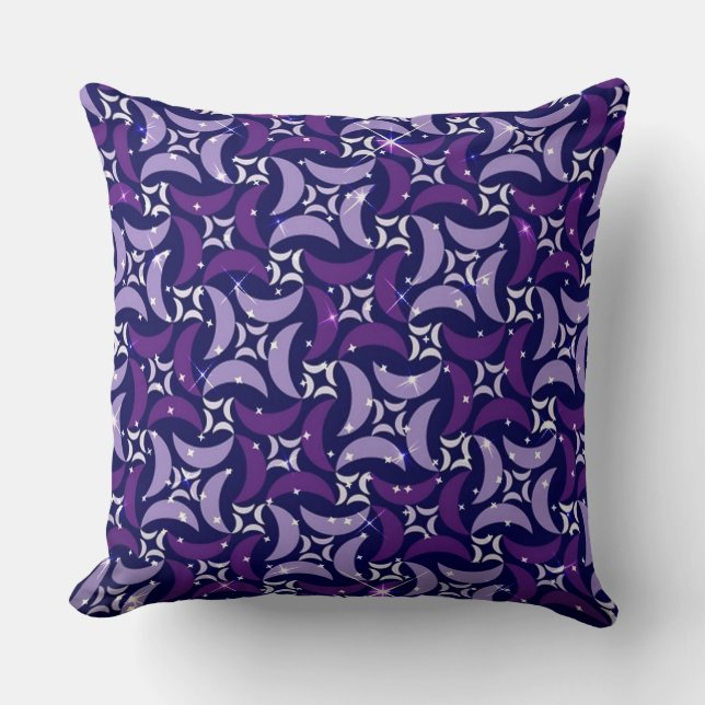 Mystic Purple Moons Motif Jeu Oreiller (Recto)
