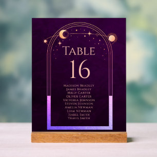 Mystic Rainbow Deep Plum Sun Moon Stars Space Acrylschild