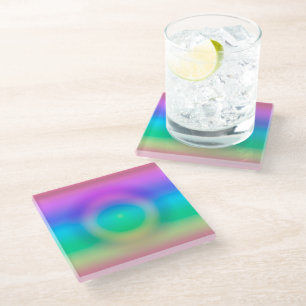 Mystic Rainbow Eye Ombre Glasuntersetzer