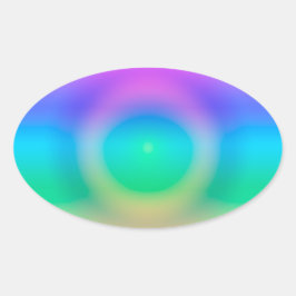 Mystic Rainbow Eye Ombre Ovaler Aufkleber