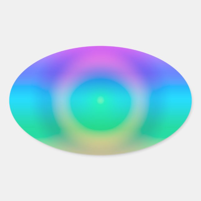Mystic Rainbow Eye Ombre Ovaler Aufkleber (Vorderseite)