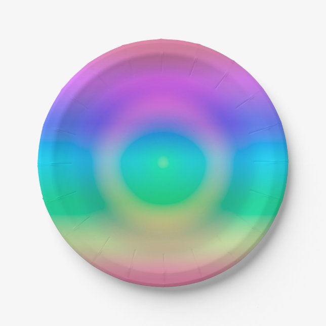 Mystic Rainbow Eye Ombre Pappteller (Vorderseite)