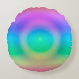 Mystic Rainbow Eye Ombre Rundes Kissen