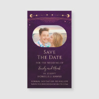 Mystic Rainbow Plum Sun Moon Star Save the Date