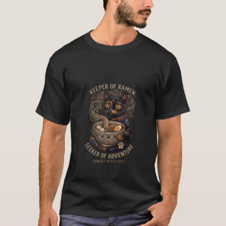 Mystic Ramen Cat Folk-Art-T-Shirt T-Shirt