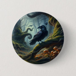 Mystic Raven Forest Hues Button