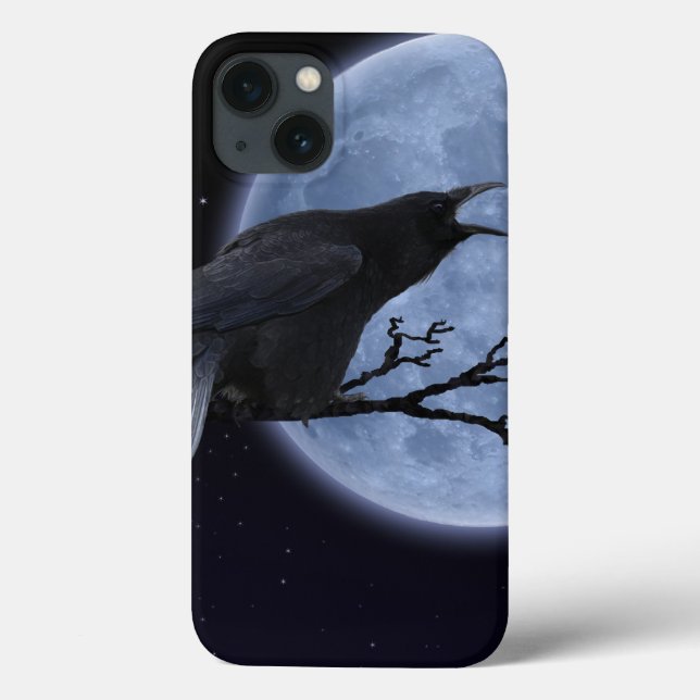 Mystic Raven & Full Moon Crow lover Art Case-Mate iPhone Hülle (Rückseite)