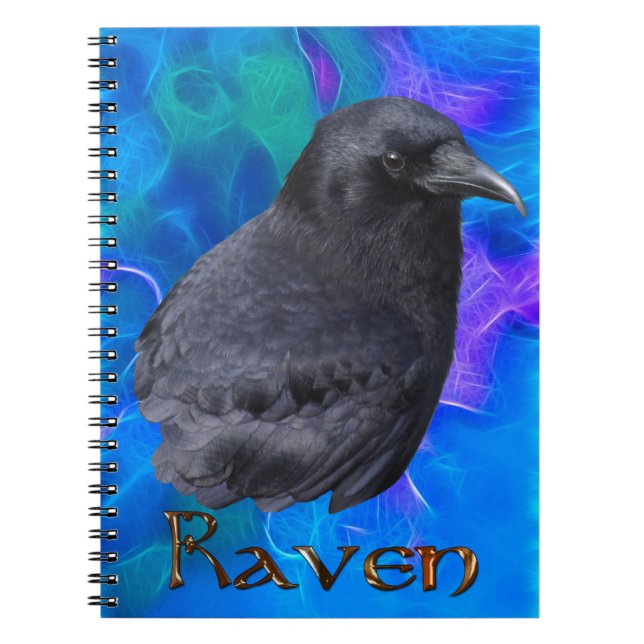 Mystic Raven Portrait Celtic Pagan Art Notebook Notizblock (Vorderseite)