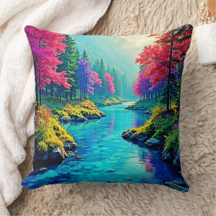 Mystic River Traumhafter Waldpfad-Design Kissen