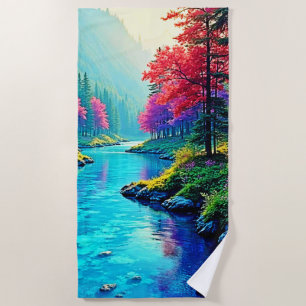 Mystic River Traumhafter Waldpfad Design Strandtuch