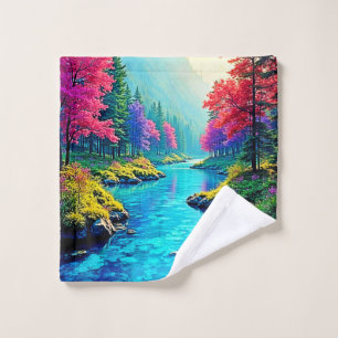 Mystic River Traumhafter Waldweg-Design Badhandtuch Set