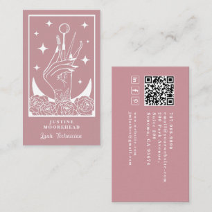 Mystic Rose Tarot Lash Tech Visitenkarte