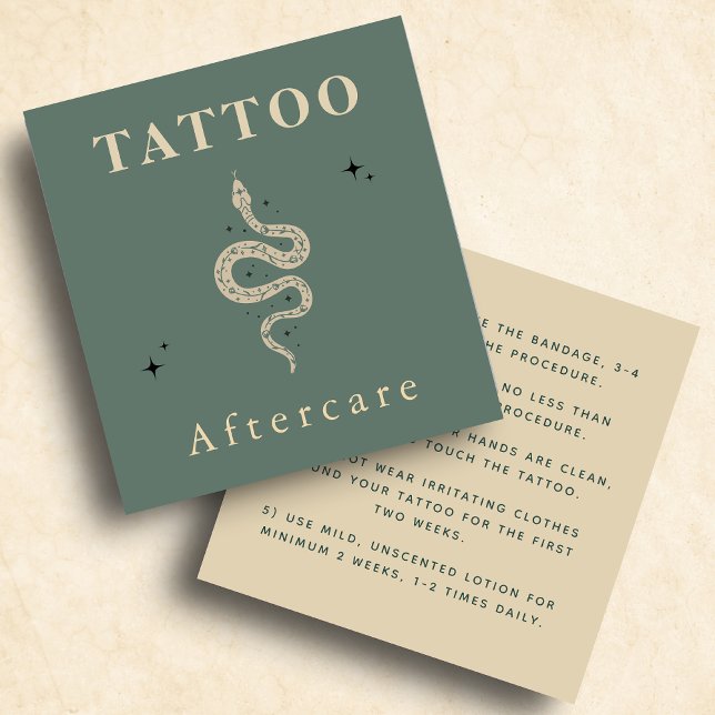Mystic Schlange Tattoo Aftercare Instructions Tren Quadratische Visitenkarte (Von Creator hochgeladen)