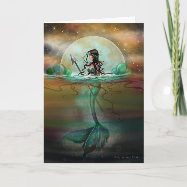Mystic Sea Mermaid Fantasy Art von Molly Harrison Karte (Vorderseite)