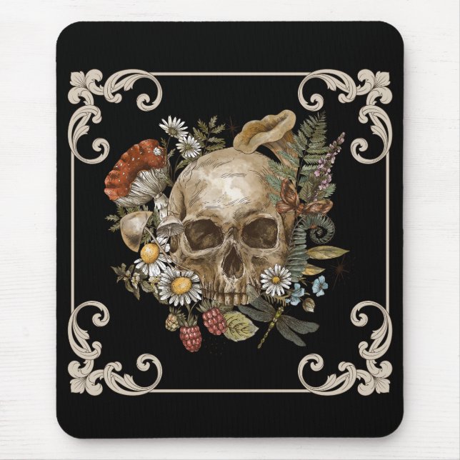 Mystic Skull Vintag Black Mousepad (Vorne)