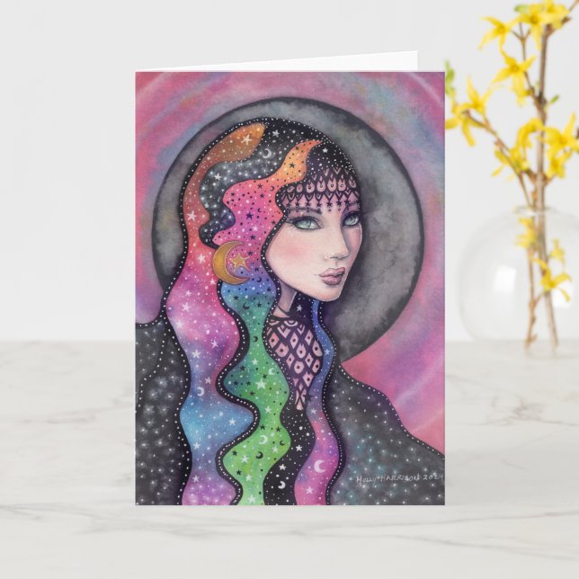 Mystic Skye Fantasy Art von Molly Harrison Karte (Gelbe Blume)