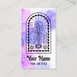 Mystic Snake Sword Moon Spiritual Witchy Visitenkarte