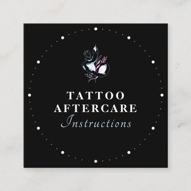 Mystic Snake Tattoo Aftercare Instructions Elegant Quadratische Visitenkarte (Vorderseite)