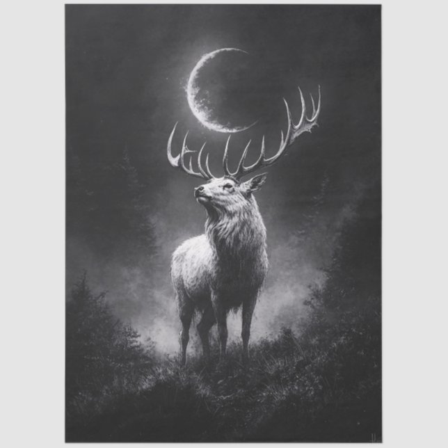 Mystic Stab Under Crescent Moon Decoupage Seidenpapier (Vorderseite)