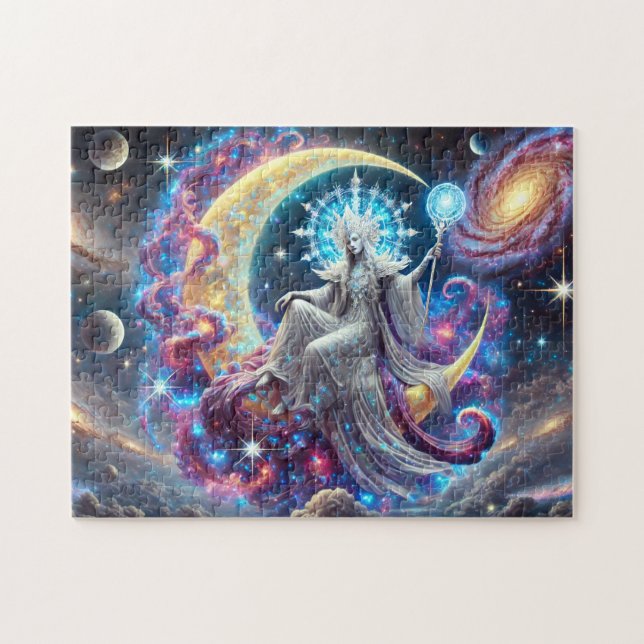 Mystic Stargazer Celestial Moon & Galaxy (Horizontal)