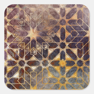 Mystic Tiles I Quadratischer Aufkleber