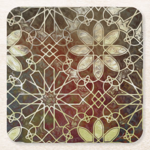 Mystic Tiles II Rechteckiger Pappuntersetzer