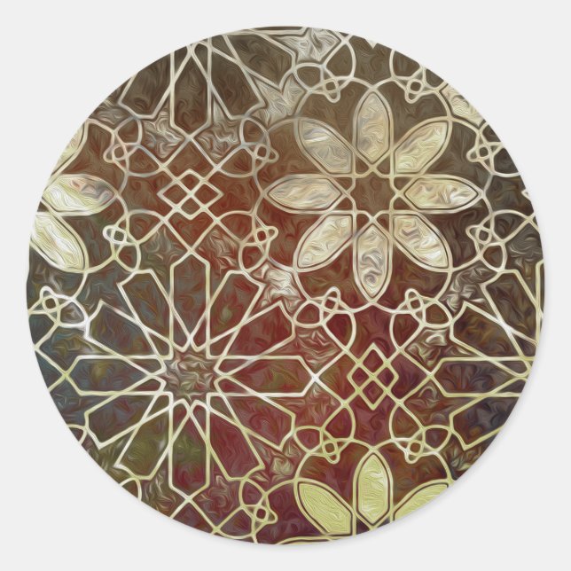 Mystic Tiles II Runder Aufkleber (Vorderseite)