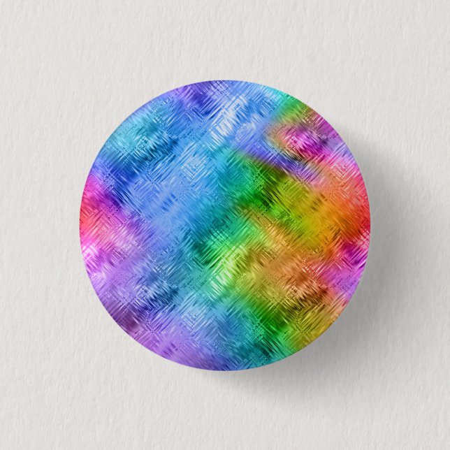 Mystic Topaz Blue Glassy Texture Button (Vorderseite)