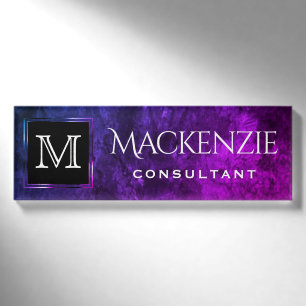 Mystic-Topaz Ombre Blaues Lila Rosa Branding Namenschild