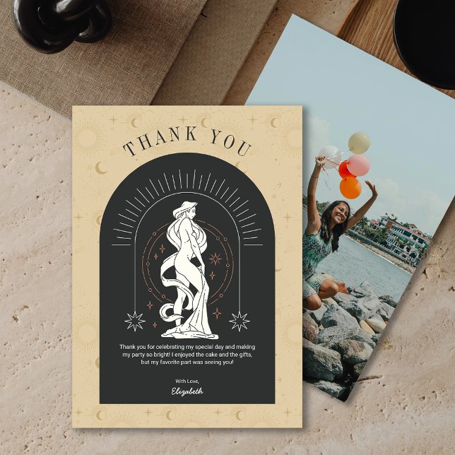 Mystic Virgo Zodiac Arch Danke Karte (Mystic Virgo Zodiac Arch Thank You Card)